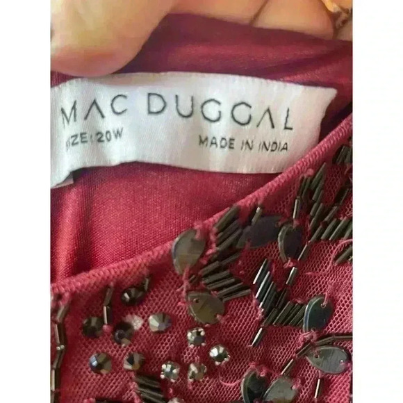 Mac Duggal 5940 Burgundy Red Black Evening Gown Dress Plus 20W - Picture 9 of 13